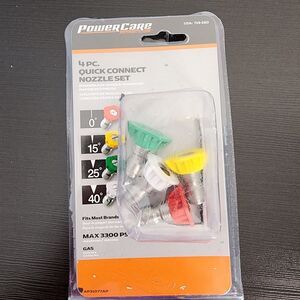 PowerCare 4 Piece Pressure Washer Nozzle Set -‎ Gas / Electric 2000-3300 PSI